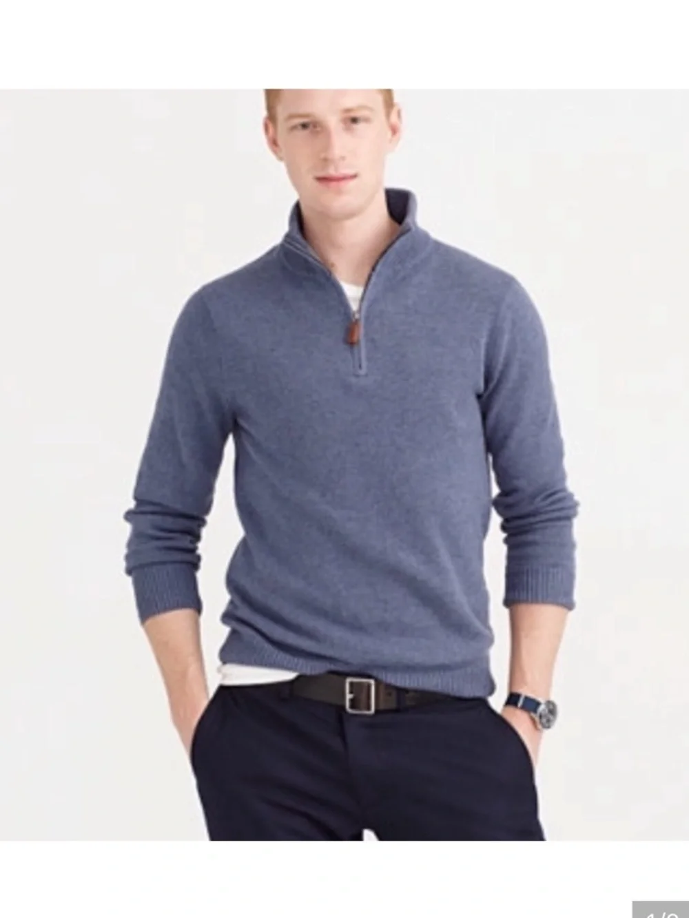 J.Crew Cotton Cashmere Quarter Zip Sweater size Medium